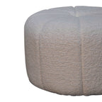 White Bouclé Circus Footstool