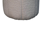 White Bouclé Circus Footstool