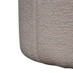 White Bouclé Circus Footstool