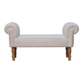 White Bouclé Bedroom Bench