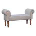 White Bouclé Bedroom Bench