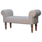 White Bouclé Bedroom Bench