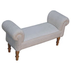 White Bouclé Bedroom Bench