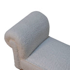 White Bouclé Bedroom Bench