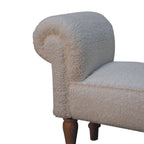 White Bouclé Bedroom Bench
