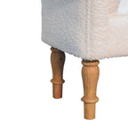 White Bouclé Bedroom Bench