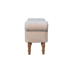 White Bouclé Bedroom Bench