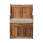 Cream Bouclé Mini Monks Bench