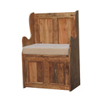 Cream Bouclé Mini Monks Bench