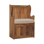 Cream Bouclé Mini Monks Bench