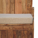 Cream Bouclé Mini Monks Bench