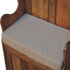 Cream Bouclé Mini Monks Bench