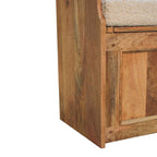 Cream Bouclé Mini Monks Bench
