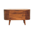 Chestnut Rounded Lid-Up Blanket Box