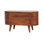 Chestnut Rounded Lid-Up Blanket Box