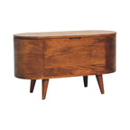 Chestnut Rounded Lid-Up Blanket Box