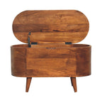 Chestnut Rounded Lid-Up Blanket Box