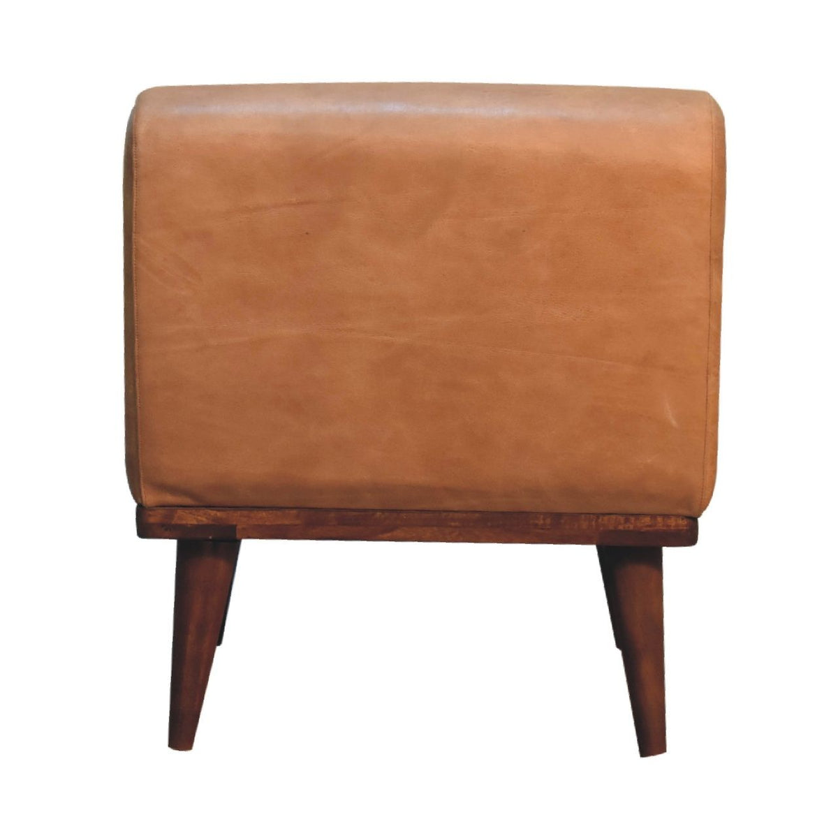 Tan Buffalo Backrest Footstool
