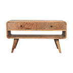 Reverse Curve Oak-Tone Media Unit