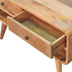 Reverse Curve Oak-Tone Media Unit