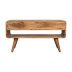 Reverse Curve Oak-Tone Media Unit