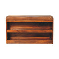 Buffalo Hide Pull-Out Chestnut Shoe Storage Bench