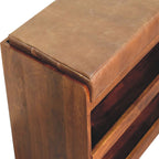 Buffalo Hide Pull-Out Chestnut Shoe Storage Bench