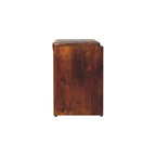 Buffalo Hide Pull-Out Chestnut Shoe Storage Bench