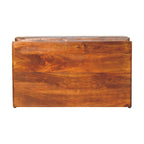 Buffalo Hide Pull-Out Chestnut Shoe Storage Bench