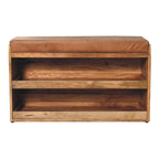 Buffalo Hide Oak-Tone Shoe Storage Bench