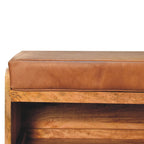 Buffalo Hide Oak-Tone Shoe Storage Bench