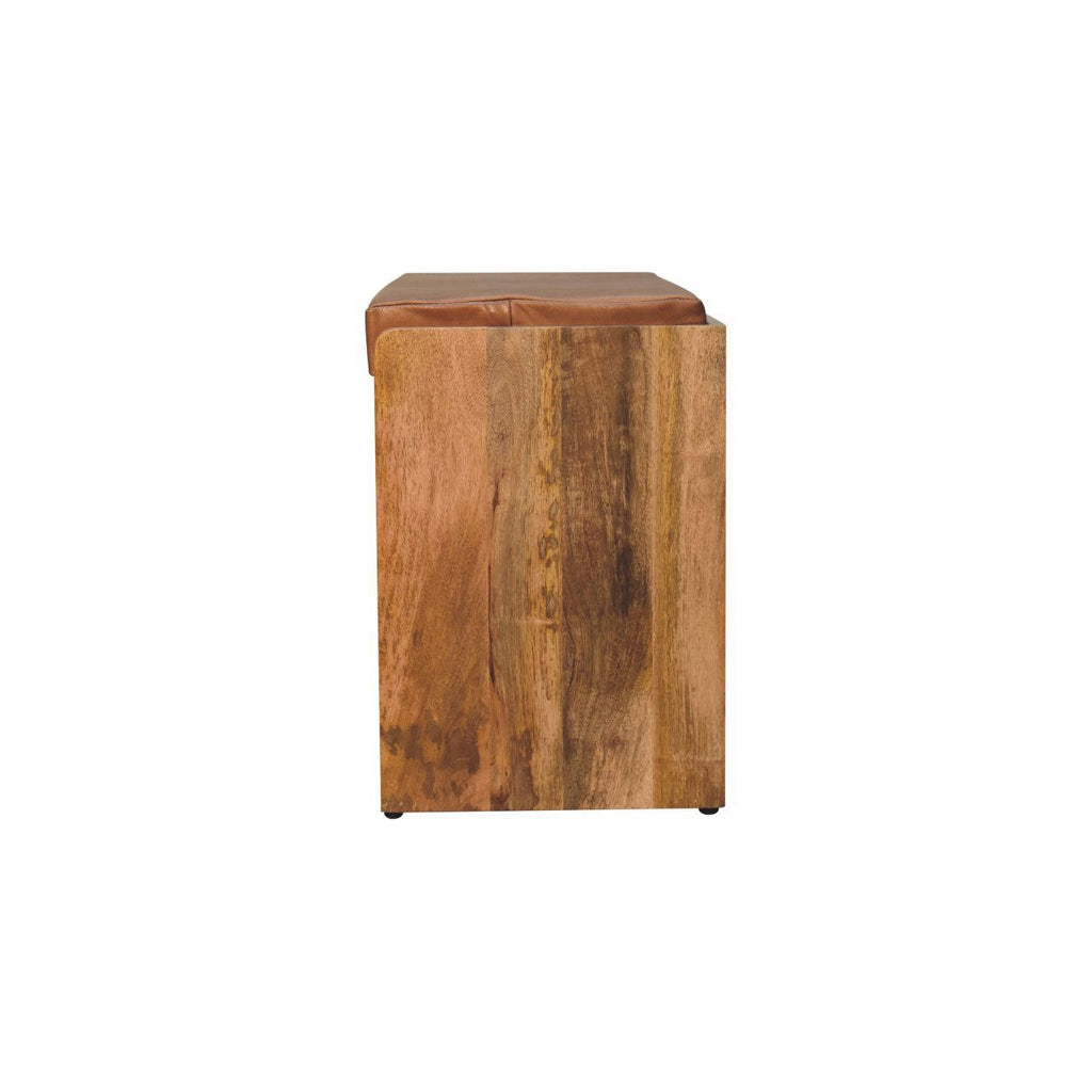 Buffalo Hide Oak-ish Shoe Storage Bench