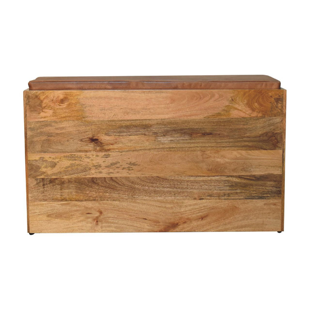 Buffalo Hide Oak-ish Shoe Storage Bench