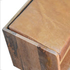 Oak-Tone Bench with Tan Leather Seatpad