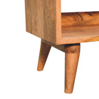 Oak-Tone Bench with Tan Leather Seatpad
