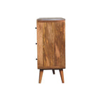 Large Curved Oak-Tone Chest
