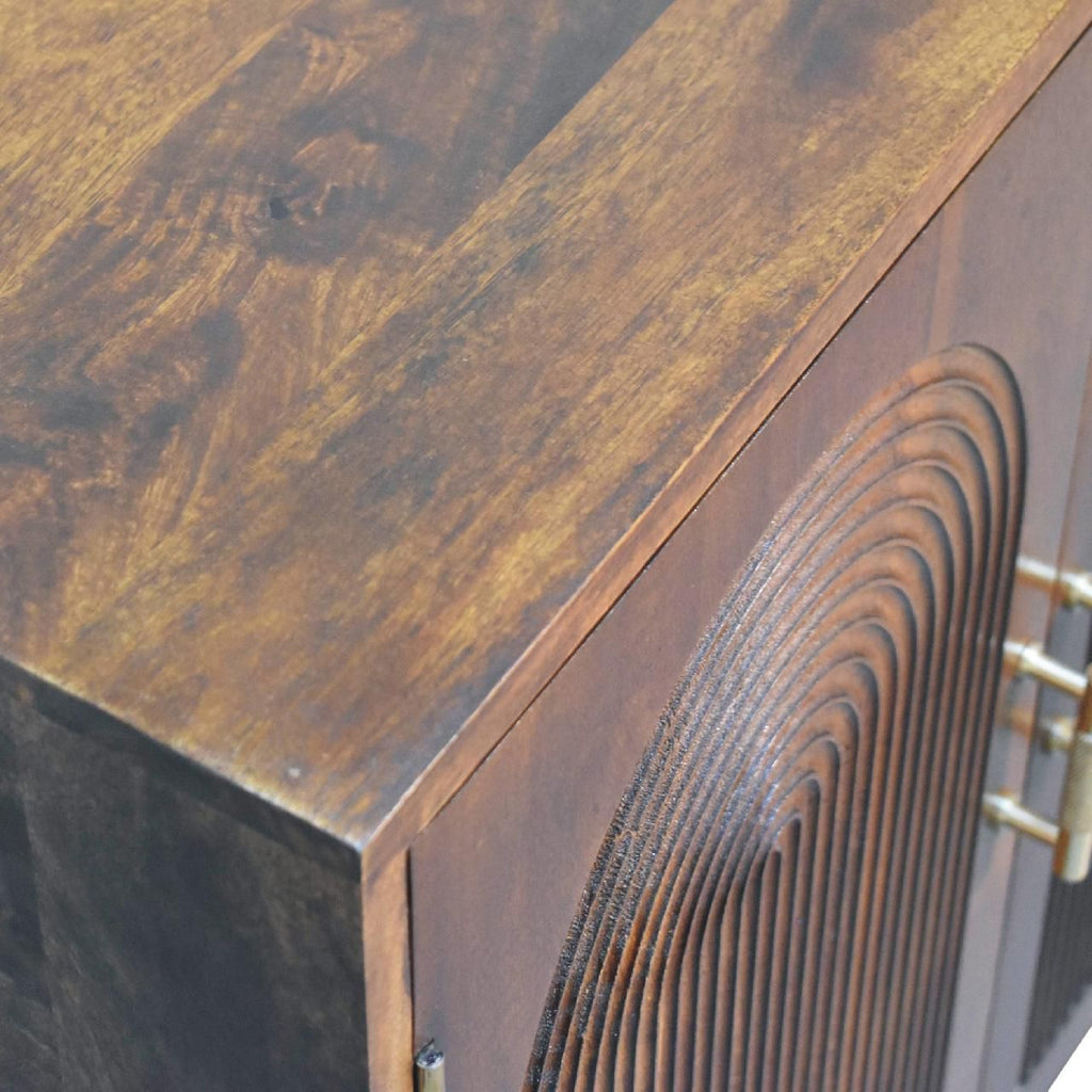 Chestnut Carved Ball Cabinet