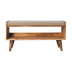 Oak-Tone Nordic Storage Bench with Mud Linen