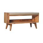 Oak-Tone Nordic Storage Bench with Mud Linen