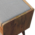 Oak-Tone Nordic Storage Bench with Mud Linen