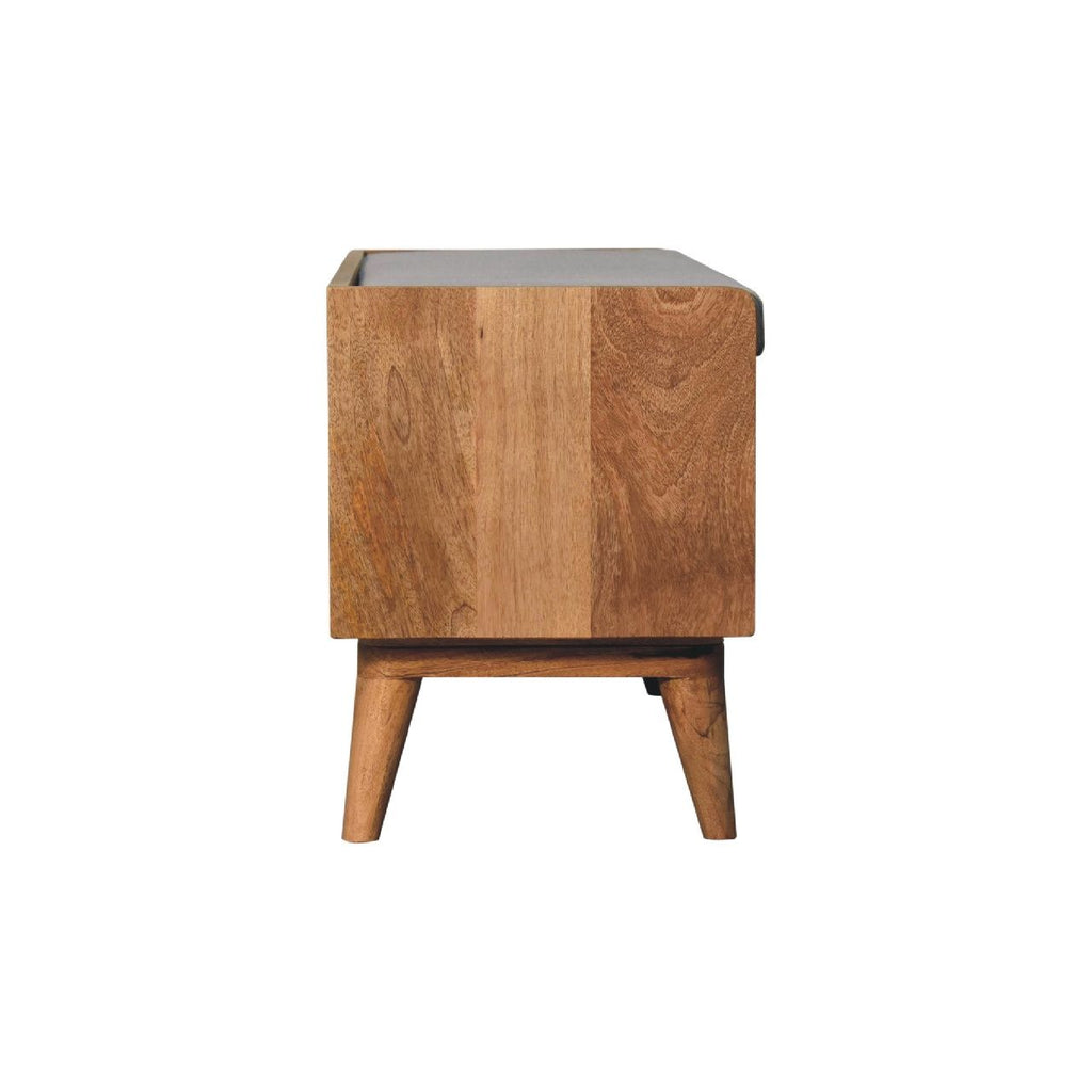 Oak-ish Nordic Storage Bench With Mud Linen