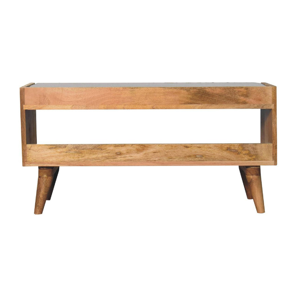 Oak-ish Nordic Storage Bench With Mud Linen