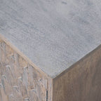 Mini Pineapple Carved Stone Finish Cabinet