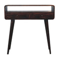 Curved Walnut Console Table
