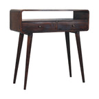Curved Walnut Console Table