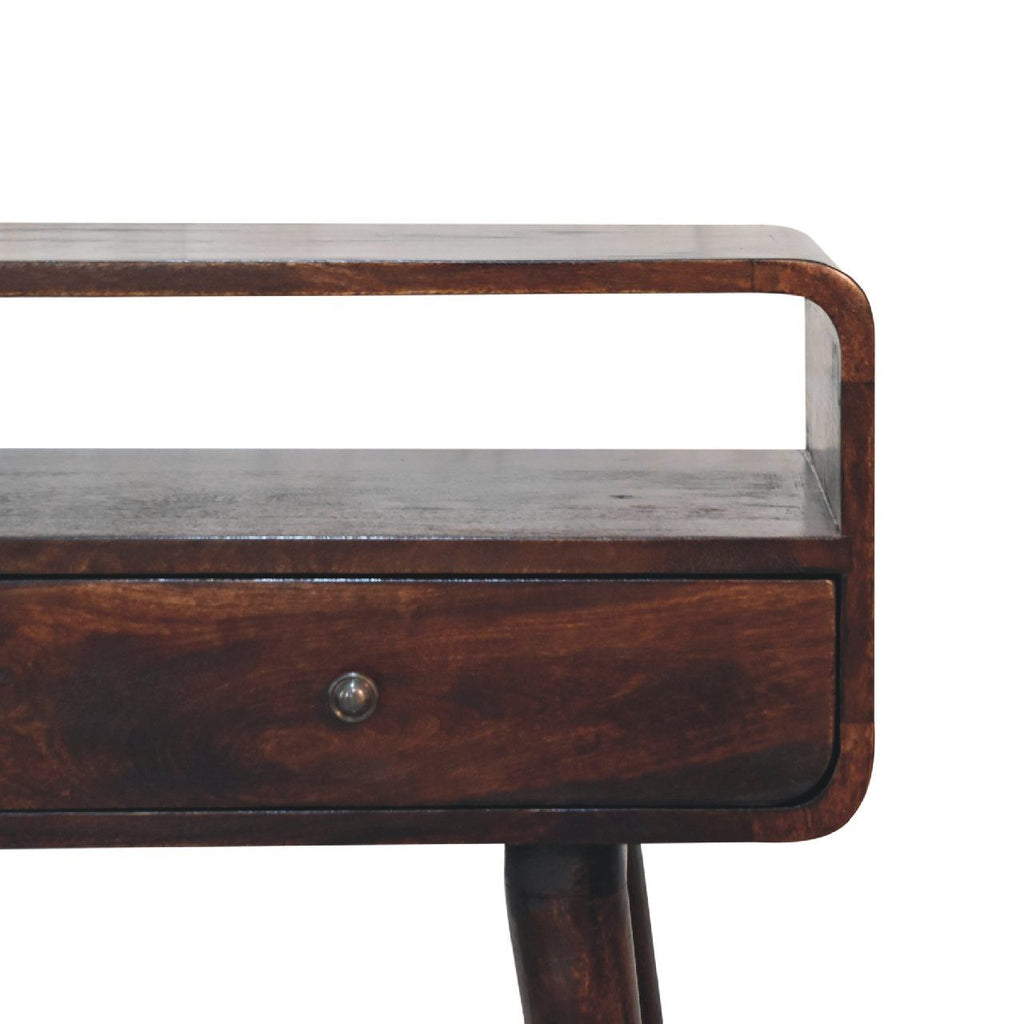 Curved Walnut Console Table