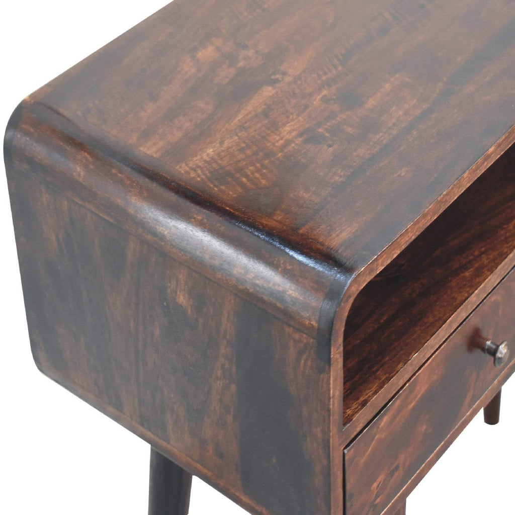 Curved Walnut Console Table