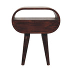 Walnut Circular Bedside with Open Slot