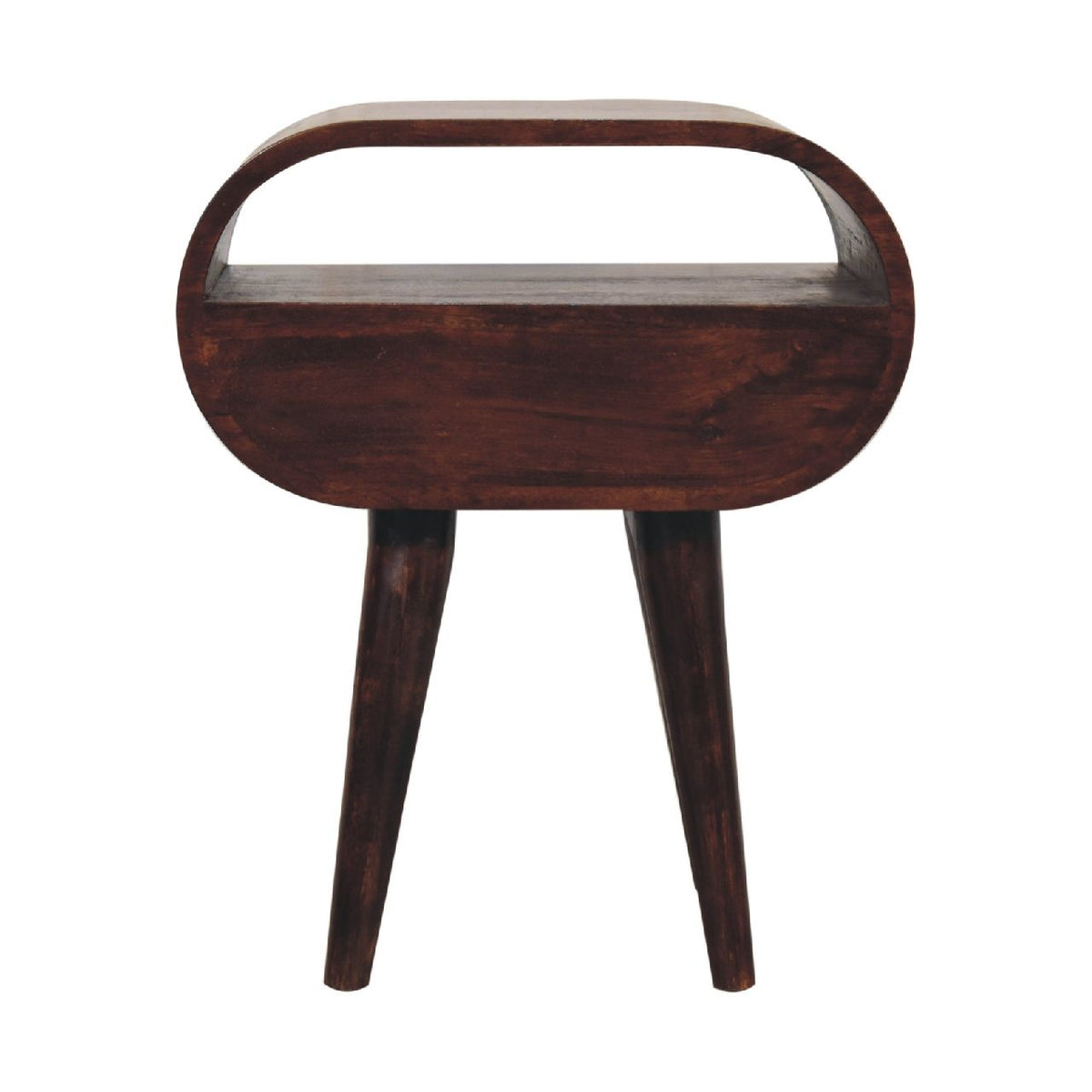 Walnut Circular Bedside with Open Slot
