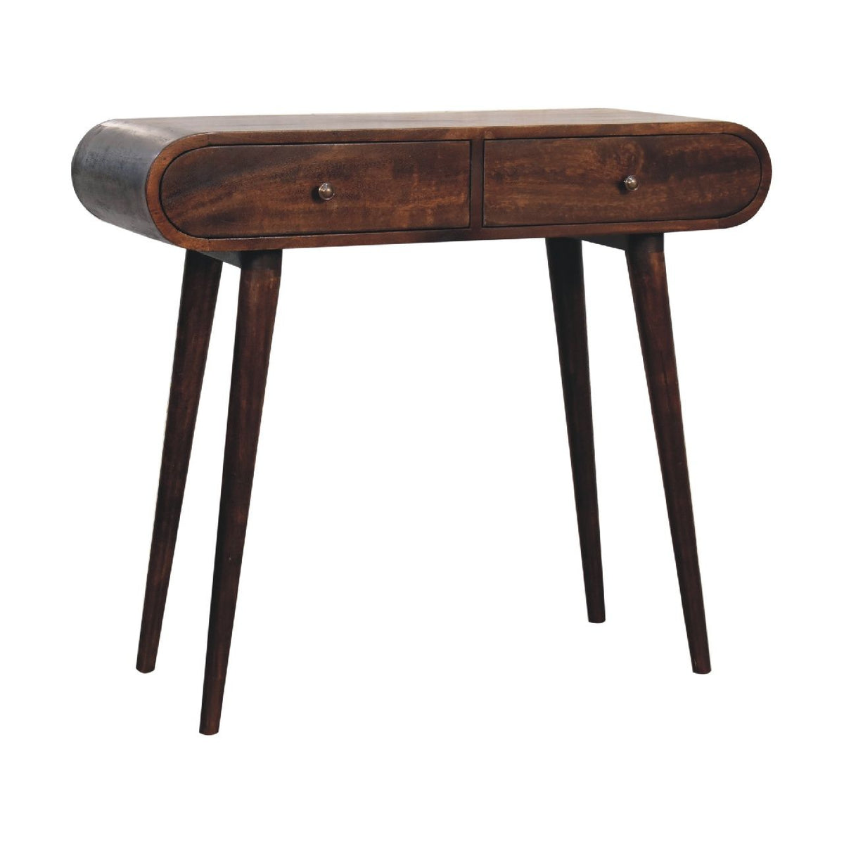 Walnut Curved Edge Console Table